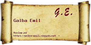 Galba Emil névjegykártya